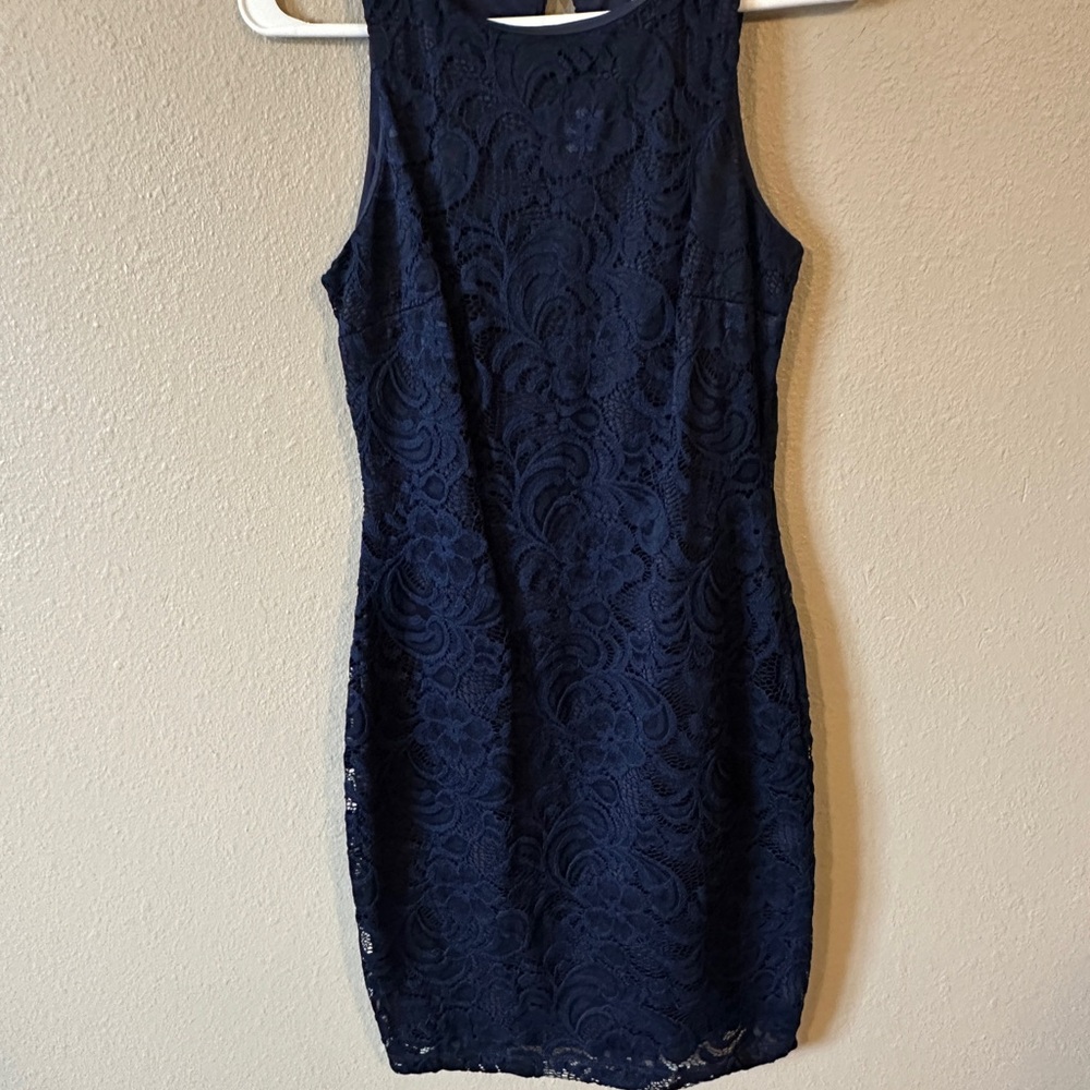 Honey and Rosie Navy Lace Mini Dress